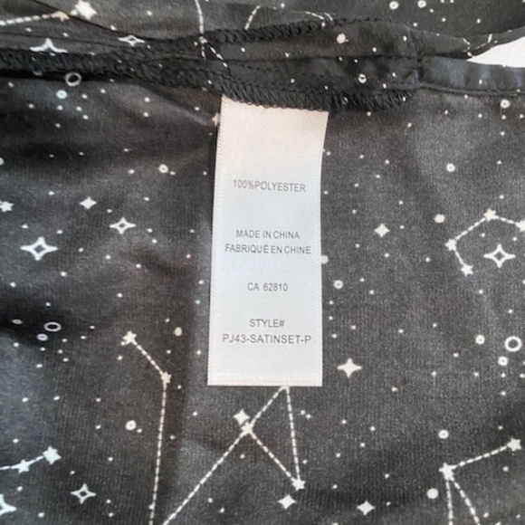 RICKY'S Celestial Black Constellation Pajama Set with White Accents Size XL - Picture 6 of 6
